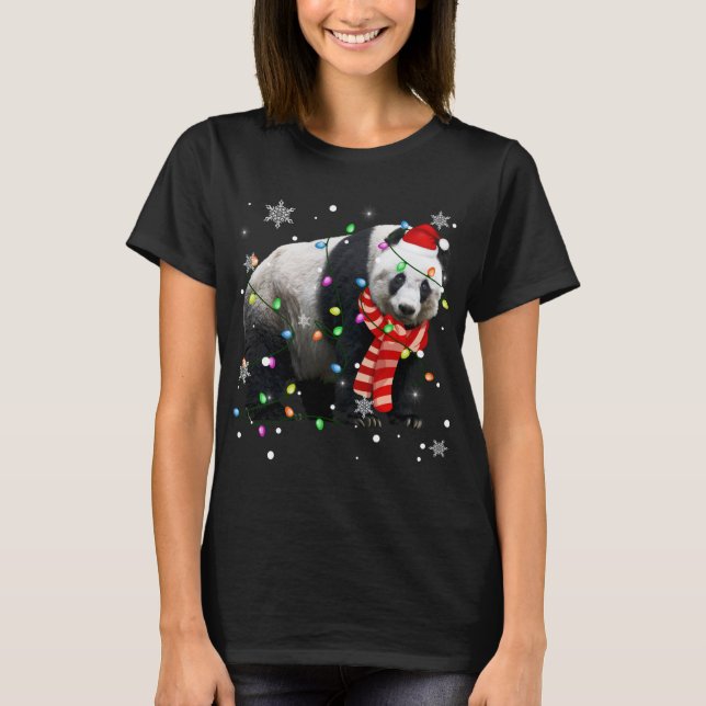 Camiseta Navidades alumbran divertida Navidad Santa Hat Pan (Anverso)