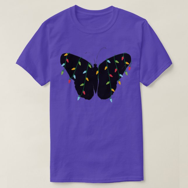 Camiseta Navidades alumbran mariposa Zoológico Animal Lover (Diseño del anverso)