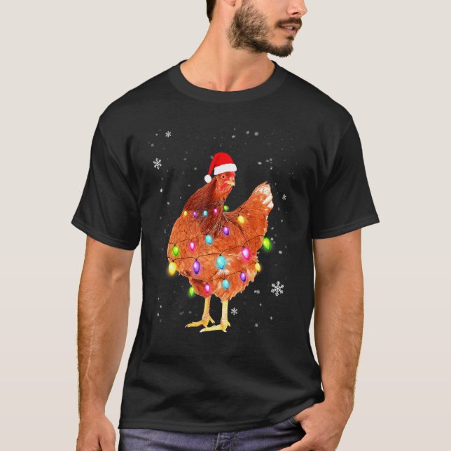 Camiseta Navidades alumbran pollo de Santa Navidad (Anverso)