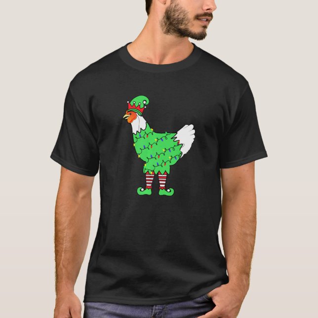 Camiseta Navidades alumbran Pollo Elf (Anverso)