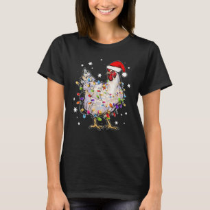 Camiseta Navidades alumbran pollo en Santa Funny Tree