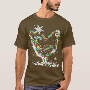 Camiseta Navidades alumbran pollo Santa Funny Árbol de Navi