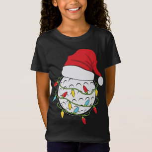 Camiseta Navidades alumbran Santa Hat Golf Ball Deportes di