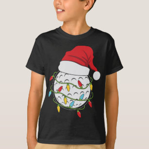 Camiseta Navidades alumbran Santa Hat Golf Ball Deportes di