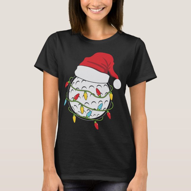 Camiseta Navidades alumbran Santa Hat Golf Ball Deportes di (Anverso)