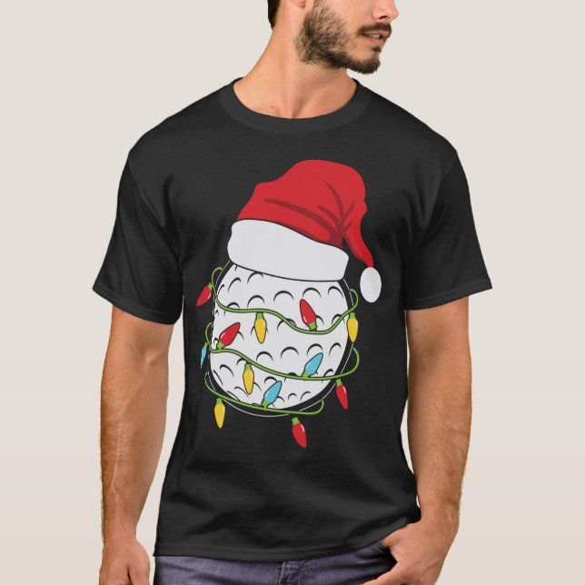 Camiseta Navidades alumbran Santa Hat Golf Ball Deportes di (Anverso)