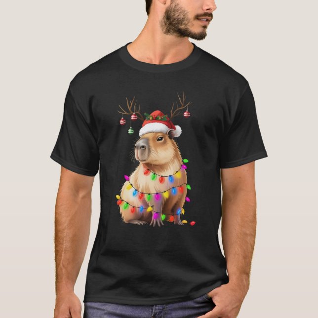 Camiseta Navidades amantes de los animales de Capibara alum (Anverso)