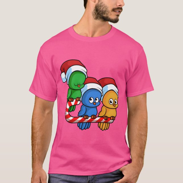 Camiseta Navidades amigos de Birds Candy Cane (Anverso)