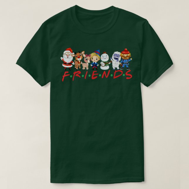 Camiseta Navidades amigos Santa Rudolph Familia Snowman Xma (Diseño del anverso)