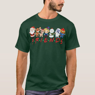 Camiseta Navidades amigos Santa Rudolph Familia Snowman Xma