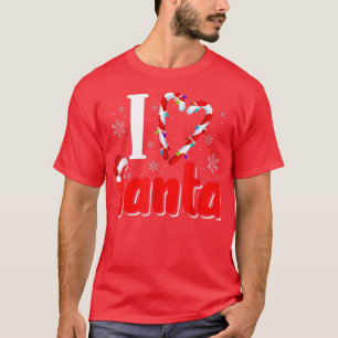 Camiseta Navidades Amo el Corazón de Caña de Santa Candy Ho