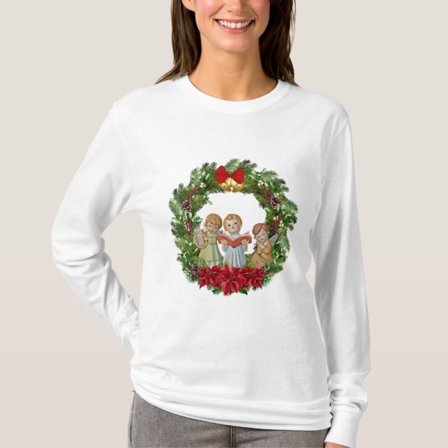 Camiseta Navidades Angels Wreath (Anverso)