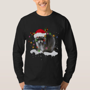 Camiseta Navidades animales de Santa Raccoon brillan