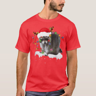 Camiseta Navidades animales de Santa Raccoon brillan