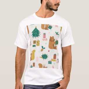 Camiseta Navidades Animales Forestales: Vibe de época