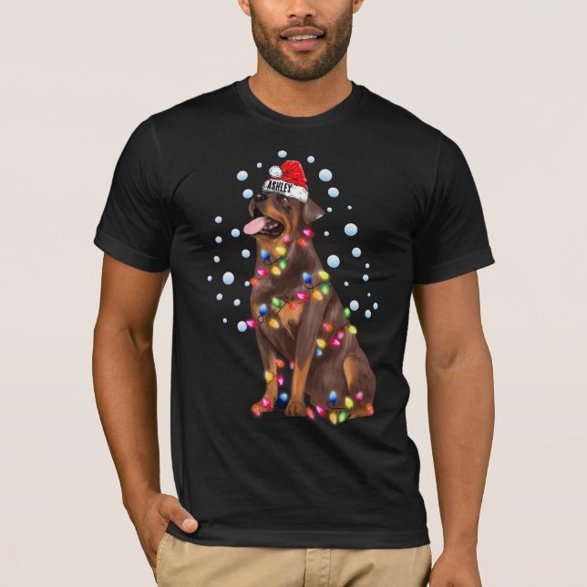 Camiseta Navidades animan a los perros Rottweiler (Anverso)