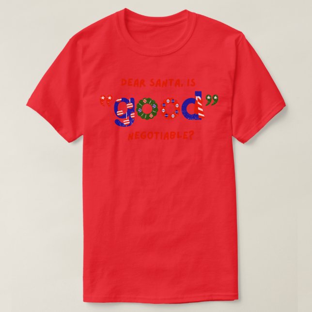 Camiseta Navidades Año Nuevo Querido Santa (Diseño del anverso)