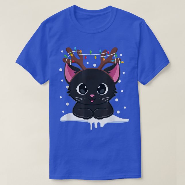 Camiseta Navidades Antillas de renos negros catódicas mujer (Diseño del anverso)