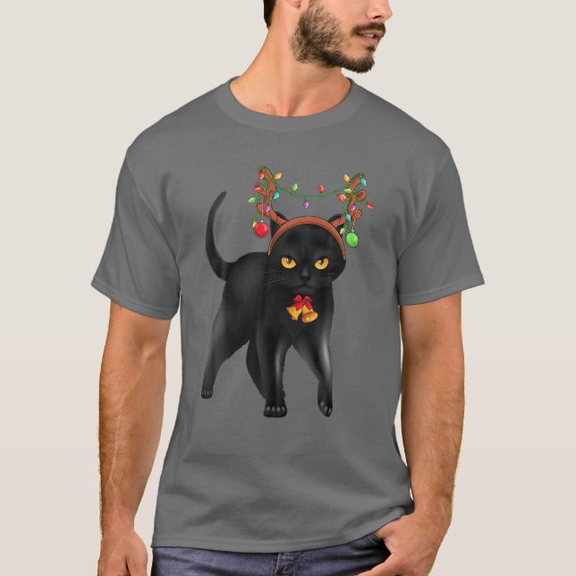 Camiseta Navidades Antillas de renos negros catódicas mujer (Anverso)