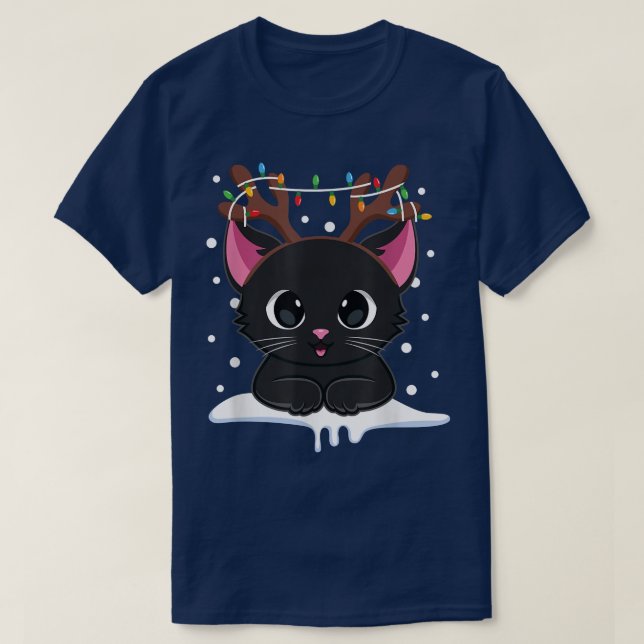 Camiseta Navidades Antillas de renos negros catódicas mujer (Diseño del anverso)