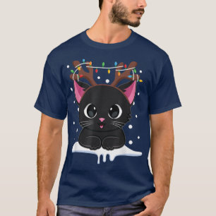 Camiseta Navidades Antillas de renos negros catódicas mujer
