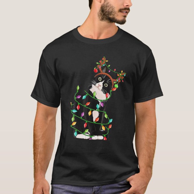 Camiseta Navidades Antillas de renos negros catódicas mujer (Anverso)