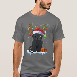 Camiseta Navidades Antlers de renos negros Nochebuena Ca gr