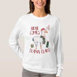 Camiseta Navidades aquí viene Llama Claus