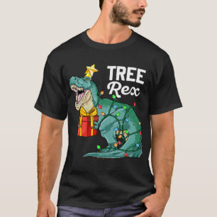 Camiseta Navidades Árbol de Dinosaurios Rex Cute Niños TRex