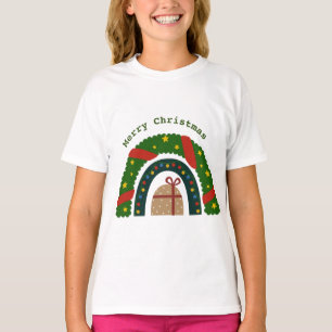 Camiseta Navidades Arcoiris Con Un Presente