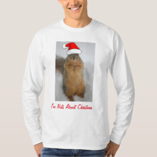 Camiseta Navidades ardilla con Santa Hat