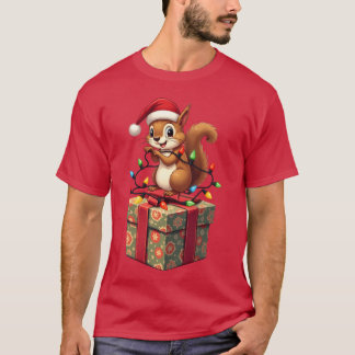Camiseta Navidades Ardilla ilumina a Navidades Cortar f