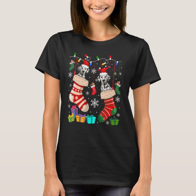 Camiseta Navidades atienden cachorro de perro dálmata Pajam (Anverso)