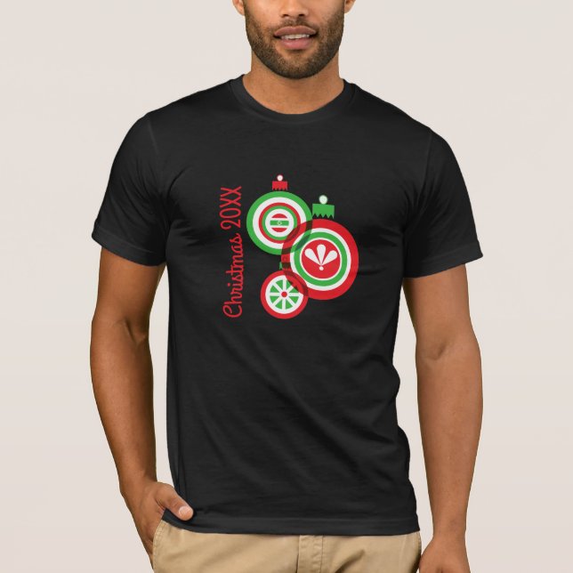 Camiseta Navidades audaces Bolas Ornamento (Anverso)