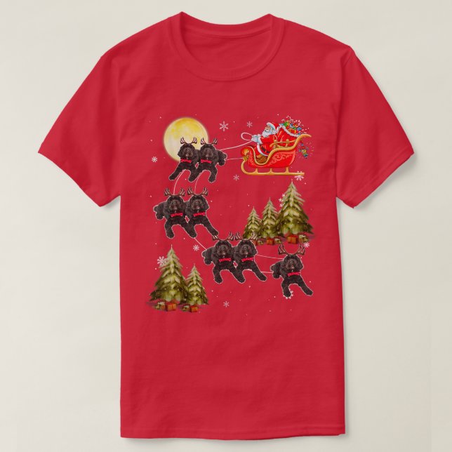 Camiseta Navidades australianos de Labradoodle de Santa Cru (Diseño del anverso)