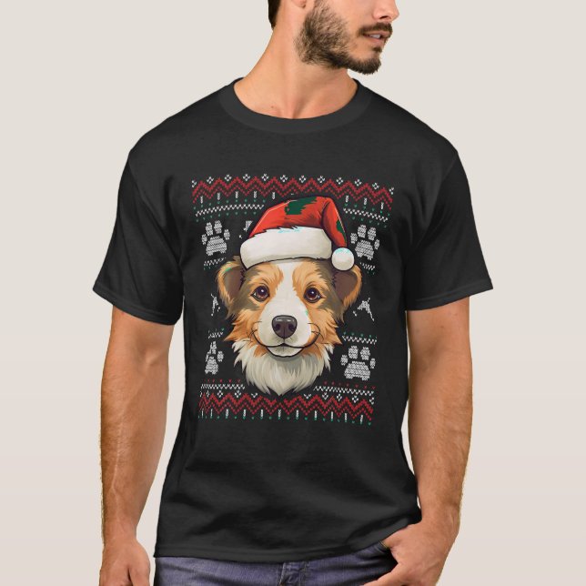 Camiseta Navidades australianos del Terrier Santa Hat Perro (Anverso)