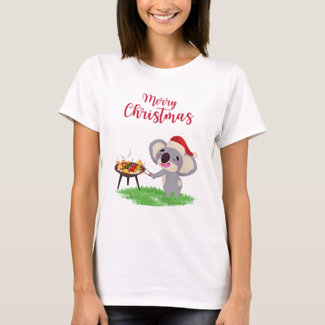 Camiseta Navidades australianos se divierten con Koala disf (Anverso)
