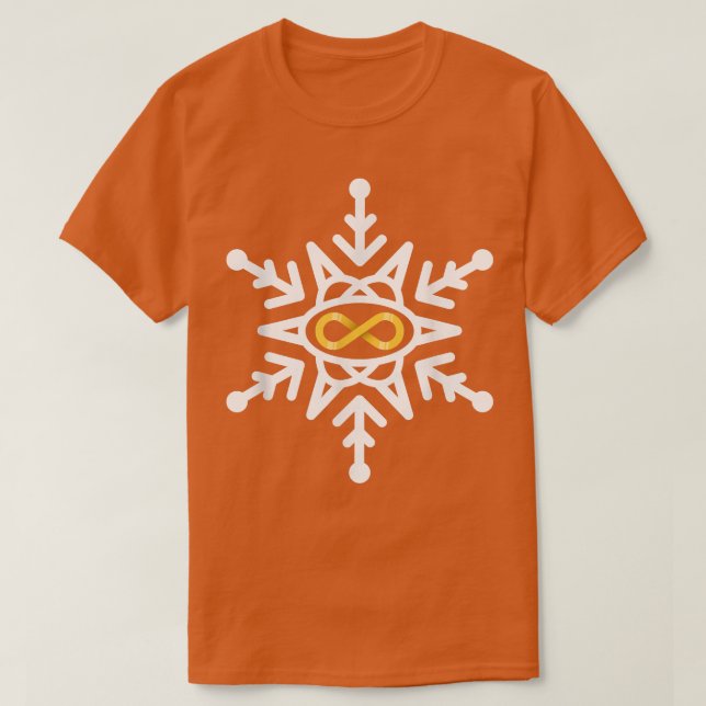 Camiseta Navidades Autismo Conciencia sobre Snowflake Gold  (Diseño del anverso)