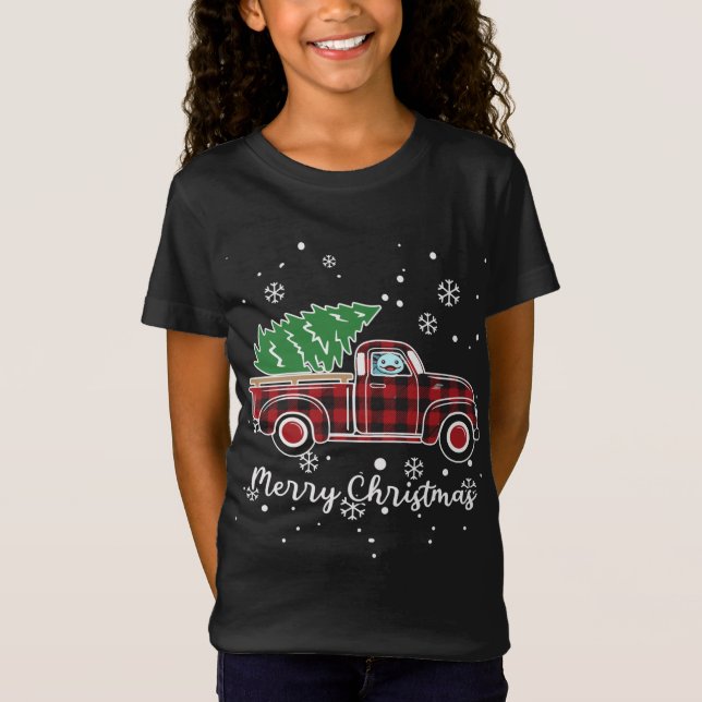 Camiseta Navidades Axolotl Red Truck Buffalo Pajamas (Anverso)