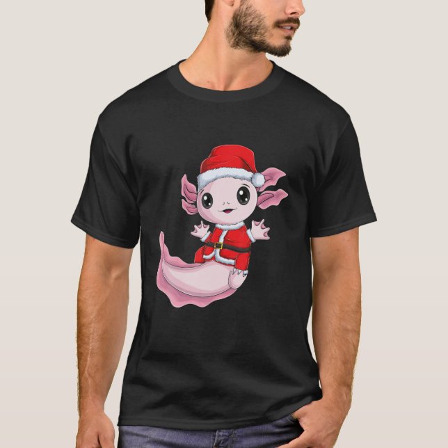 Camiseta Navidades Axolotl Santa Claus Xmas Pjs Pajama Kawa (Anverso)