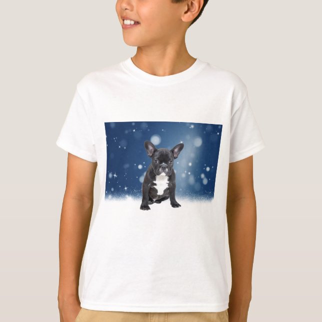 Camiseta Navidades azules de cuscús estrellas de la nieve d (Anverso)