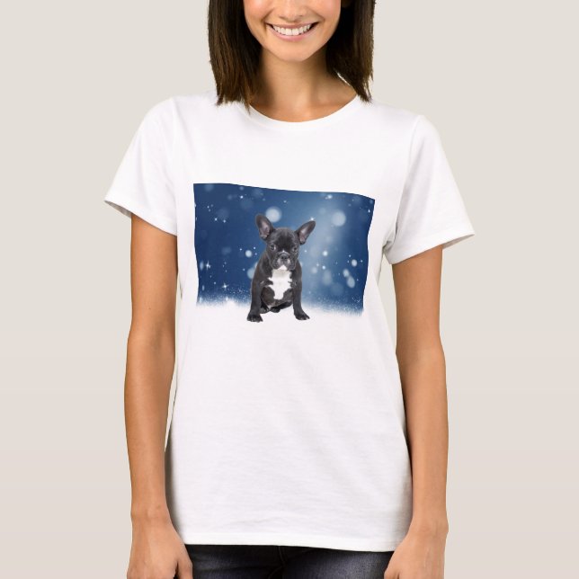 Camiseta Navidades azules de cuscús estrellas de la nieve d (Anverso)
