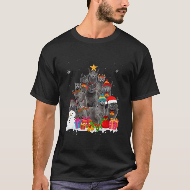 Camiseta Navidades azules rusos graciosos (Anverso)