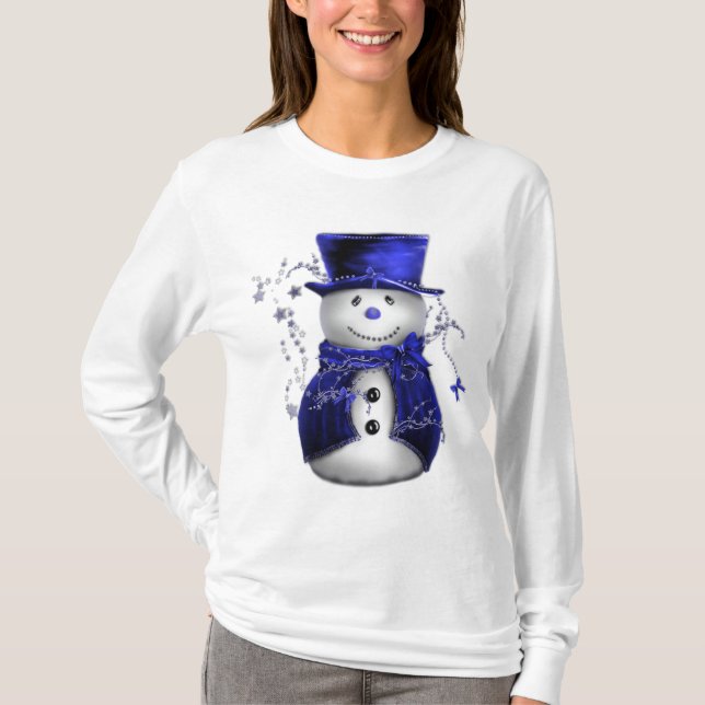 Camiseta Navidades azules Snowman (Anverso)