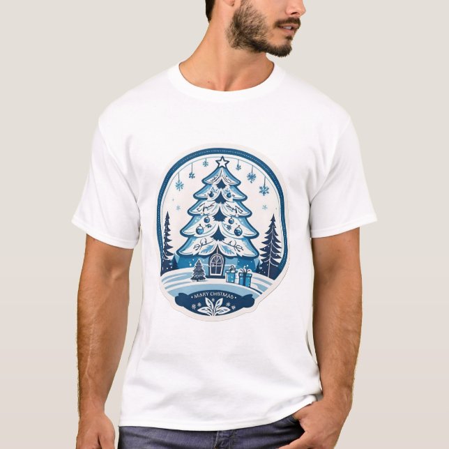 Camiseta Navidades Azules Y Ehitas (Anverso)