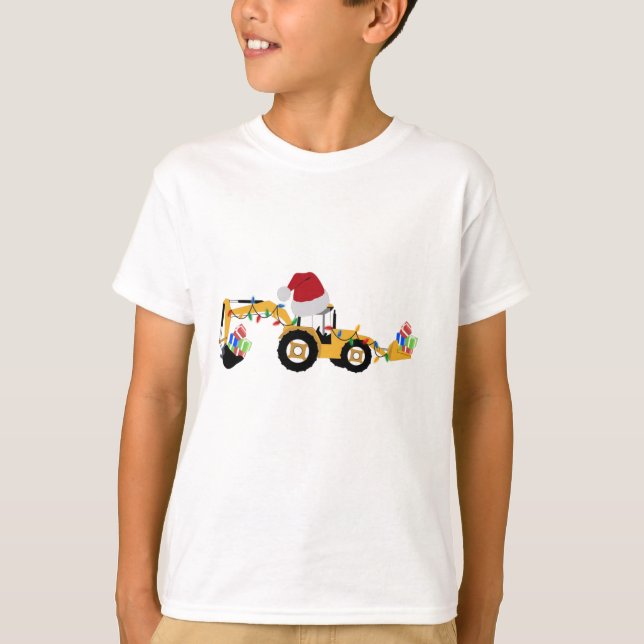 Camiseta Navidades Backhoe Construction Truck (Anverso)