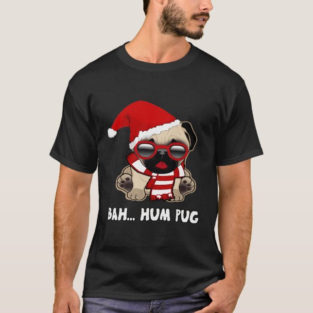 Camiseta Navidades Bah Hum Pug (Anverso)