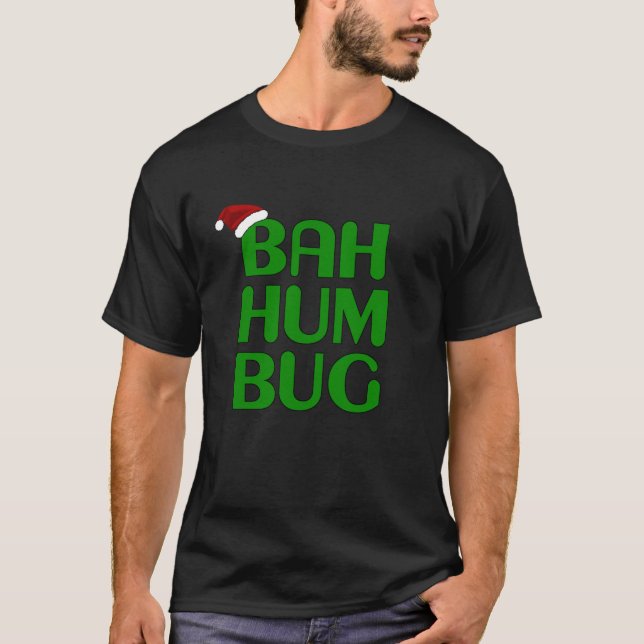 Camiseta Navidades Bah Humbug Art Xmas Humbug Santa Hat (Anverso)