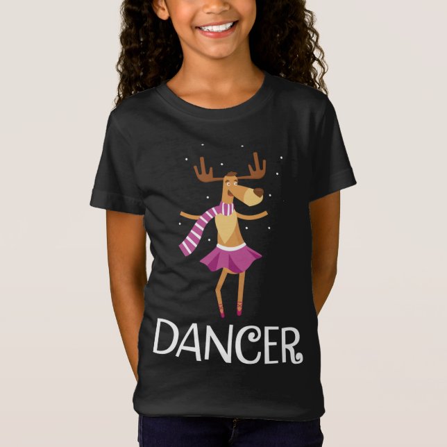 Camiseta Navidades bailarinas de Prancer bailando reno (Anverso)