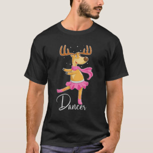 Camiseta Navidades bailarines de ballet de renos con pelo r